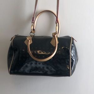 Arcadia “Black” Bowler Patent Leather Bag